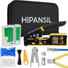 RJ45 Crimp Tool, Ethernet Crimper Tool Kit with CARRYING CASE, All-In-One Pass t