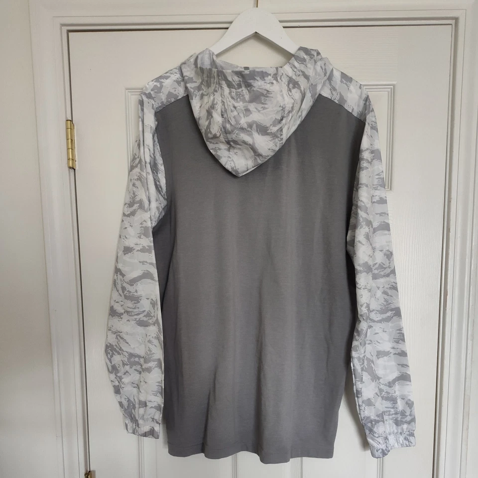 Under Armour Para Hombre Talla L Cortavientos Nieve Camuflaje Híbrido Camisa Chaqueta Blanca Gris Foto 4 de 4