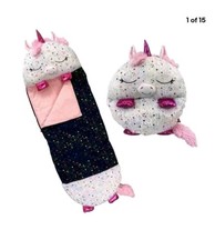 New Happy Nappers Shimmer Unicorn Size Medium 54” x 20” Pillow And Sleep Sack