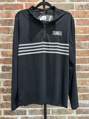 NWT NBA Oklahoma City Thunder 1/4 Zip Men s Large, Black L/S, Thunder Gear, New!
