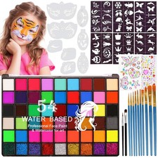 54 Color Painting Kit, Non Water Activated Paint kit Professional Palette wit...