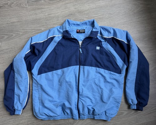 Wilson Two Tone Blue Wind Breaker Unisex Tennis/Soccer Jacket XL Zippers Work