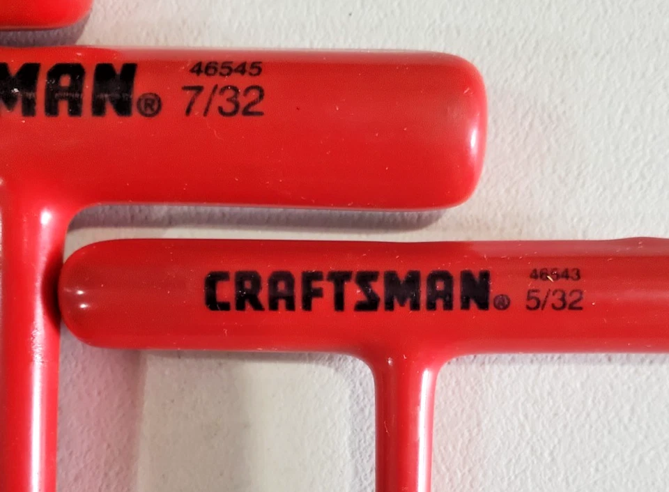 Craftsman 4 pc. T-Handle Hex Wrenches 1/4 46546 7/32 46545 3/16" 46544 & 5/32" - Image 3 of 3