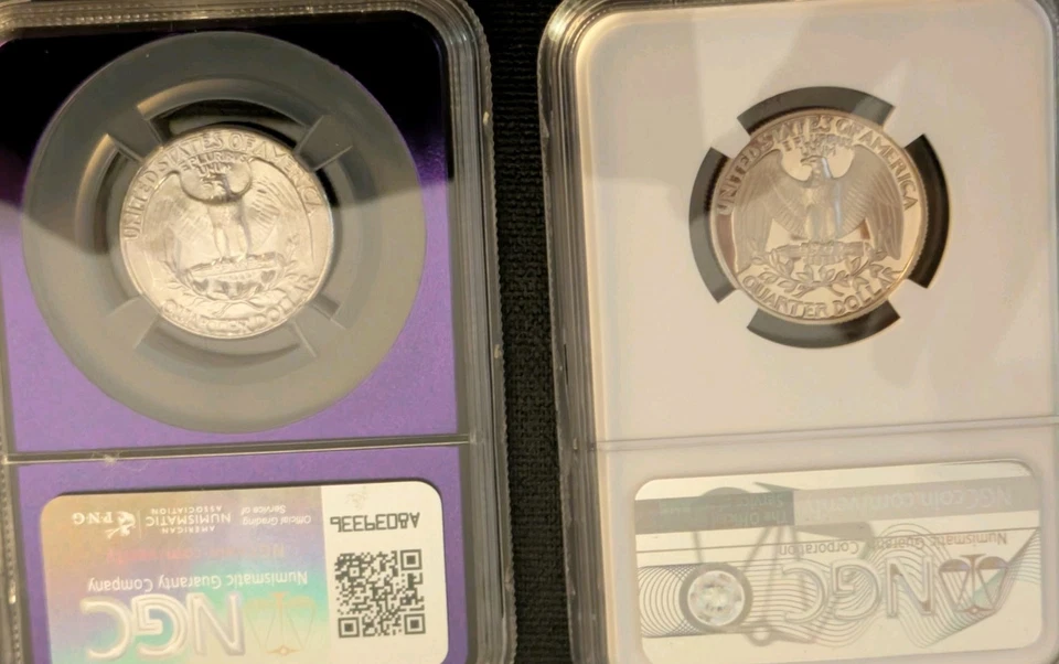 Lot of 2: 1980 S PF69 ULTRA CAMEO + 1951 MS65 Purple Core Washington Quarters - Image 4 of 4