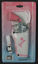 Vintage Western Girl Cowgirl Diecast Toy Gun Holster, Parris Manufacturing