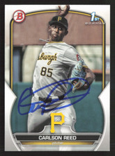 Carlson Reed Signed 2023 1st Bowman Draft Paper #BD-11 Pittsburgh Pirates 4