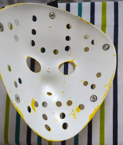 Yellow Hockey Mask Plastic Horror Halloween Costume Adult Jason Fancy Friday 13 - Picture 19 of 24