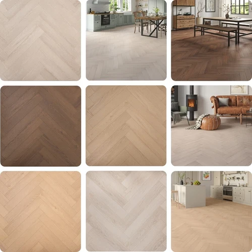 Laminate Flooring Herringbone Luxury Water Resistant Click Oak Wood Flooring