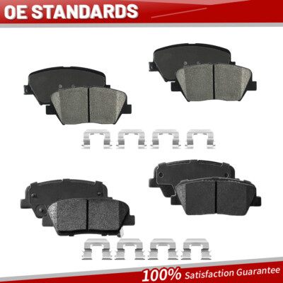 Front And Rear Ceramic Brake Pads For 2010 - 2014 Hyundai Santa Fe Kia Sorento