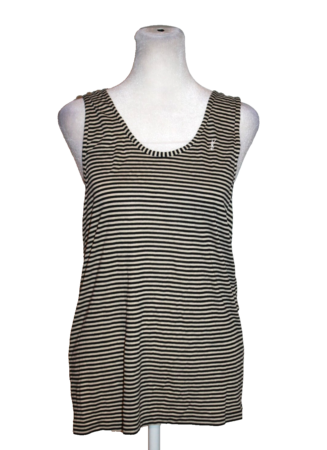 Canotta donna SAINT LAURENT autentica naturale noir nera a righe taglia XL NUOVA