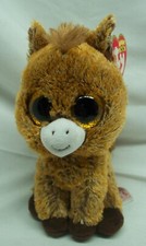 TY Beanie Boos BIG EYED HARRIET THE BROWN HORSE 6" Plush STUFFED ANIMAL NEW