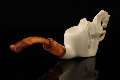 Horse Block Meerschaum Pipe Carved by R. Karaca with fitted case 14818 - Picture 8 of 8