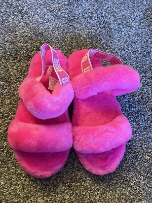 NEW WOMEN S UGG SUPER FLUFF SLIPPER PINK  WOMEN'S US SIZE 5
