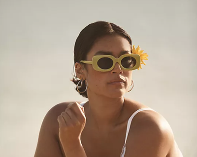 Anthropologie Rectangle Sunglasses/Chartreuse Anthropologie Rectangular Women main image 4