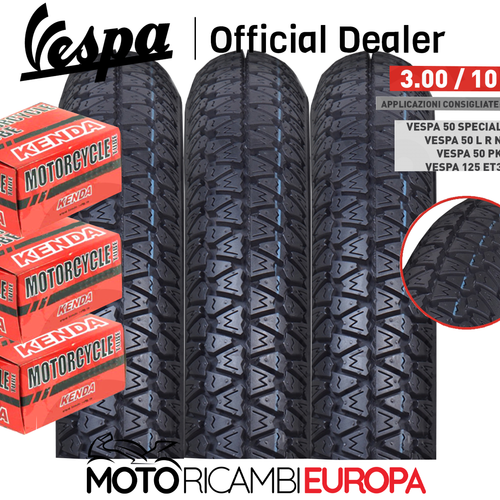 Coppia Gomme Michelin S83 3.00-10 + Camere Aria Per Vespa - Kit Completo Pneumatici - Foto 7