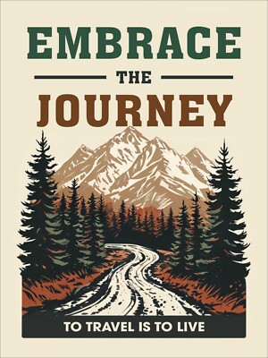 EMBRACE THE JOURNEY - 10MM FOAM - A3 - TRAVEL SIGN