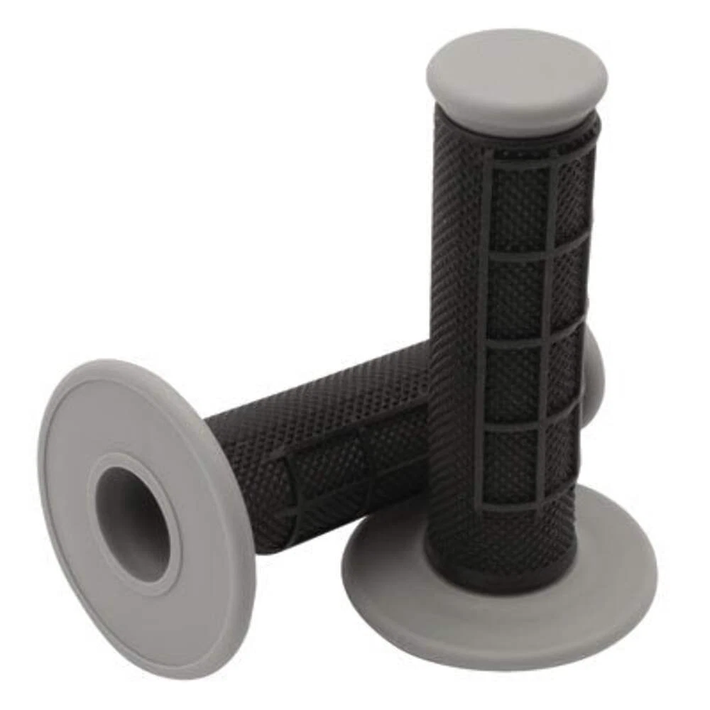 MX Grips Tusk Dual Compound Half Waffle Dirt bike Dual Sport Black Grey Twist