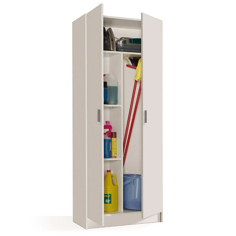 MARINELLIGROUP Armadio multiuso portascope bagno garage ripostiglio BIANCO 73x37x180 cm 7142O