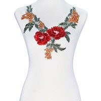 Multicolor Lace Floral Collar Neckline Venise Applique Embroidery Sewing On P... on sale Multicolor Lace Floral Collar Neckline Venise Applique Embroidery Sewing On P... on sale