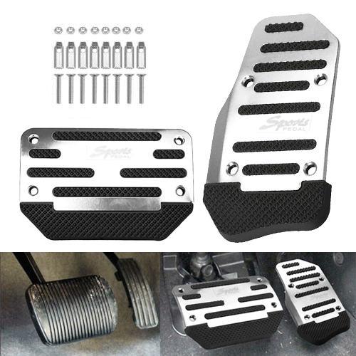 Non-Slip Automatic Gas Brake Foot Pedal Pad Cover Car Accessories Parts Silver - Picture 1 of 7