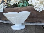 Vintage Anchor Hocking Harvest Grape White Milk Glass Footed/Pedestal Bowl