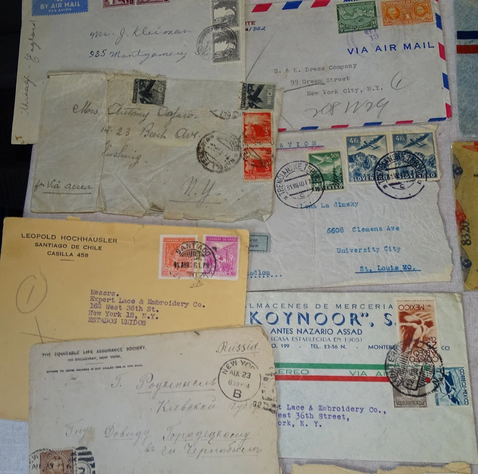 20 Postal Envelopes (Worldwide) 1910s-1940s (WWII, Registered, Airmail, etc.) - Image 2 of 4