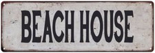 BEACH HOUSE Vintage Look Rustic Metal Sign Chic Retro 106180035089