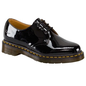 dr martens 1461 classic black patent flat shoes