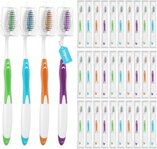 30 Pack Bulk Toothbrushes with Covers for Adults, Disposable Tooth Brush