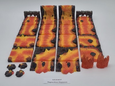 Dwarven Forge Magma River Megapack (Painted) VG+/NM 6.6-A143-P