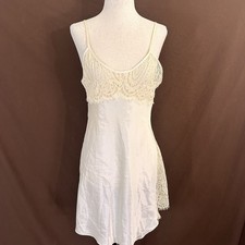 Vintage Gold Label Victoria's Cream Secret Satin Lace Slip/Chemise- SMALL Sheer