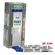 DIXON Industrial Paint Markers, Medium Tip, Box of 12 Markers 80228 Solid Blue