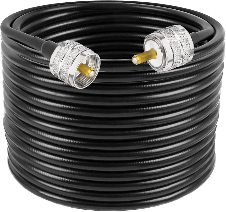 Professional Grade 50ft CB Coax Cable RG8X Male to Male - Image 3 of 4