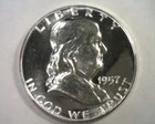 1957 FRANKLIN HALF DOLLAR GEM / SUPERB PROOF GEM / SUPERB PR NICE ORIGINAL COIN