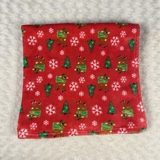 Rudolph the Red Nosed Reindeer Baby Blanket Snowflakes Christmas Tree Rashti