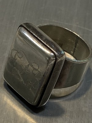Sterling Silber 925 Mexiko Grober Siegelring Bandring Gr.6 13,7gr Monogrammiert