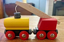 Vintage BRIO Railway Crane w/ Car Set Wooden Trains Railway Railroad Thomas