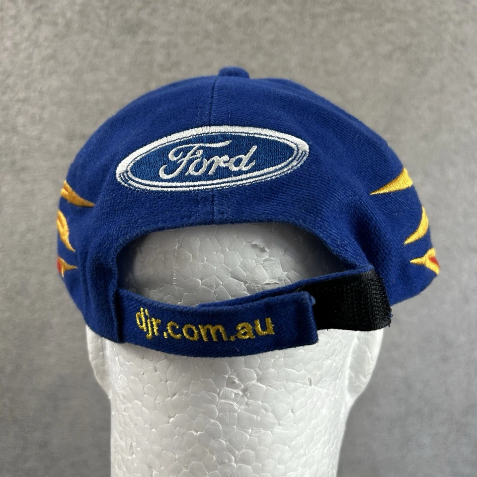 Vintage Ford Shell Helix Racing Hat Mens Cap Blue Flame Print Embroidered - Image 3 of 4