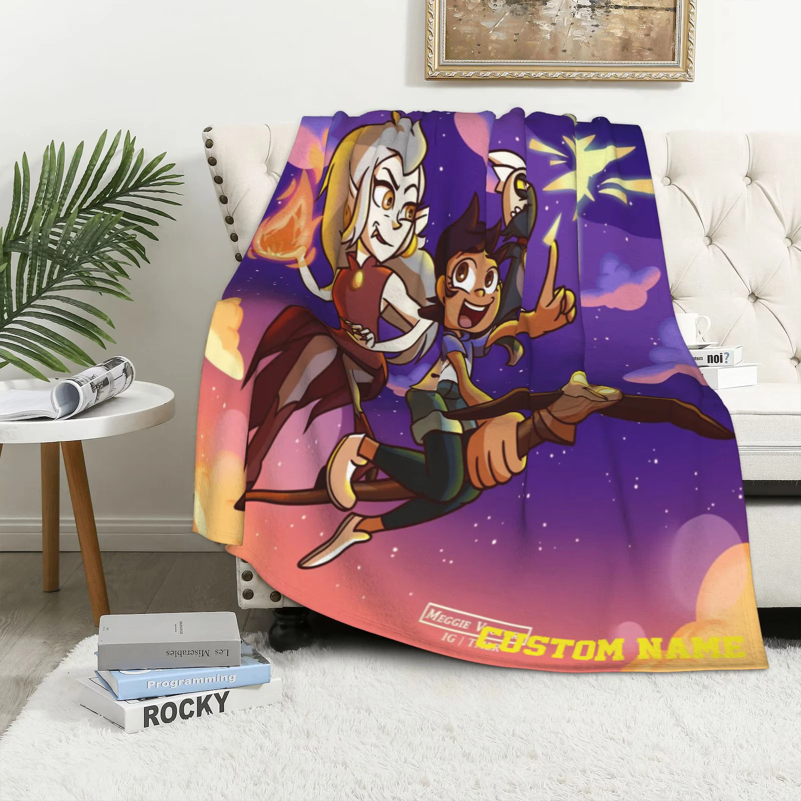 The Owl House Fleece Blanket Custom Name, Personalized Disney Fleece Blanket