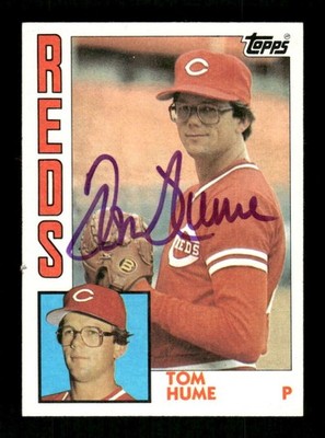 1984 Topps  607 Tom Hume  signed auto autograph purple sharpie ASC BXCP58