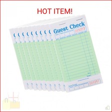 Stock Your Home Green Guest Check Books for Servers 10 Pack Server Note Pads,