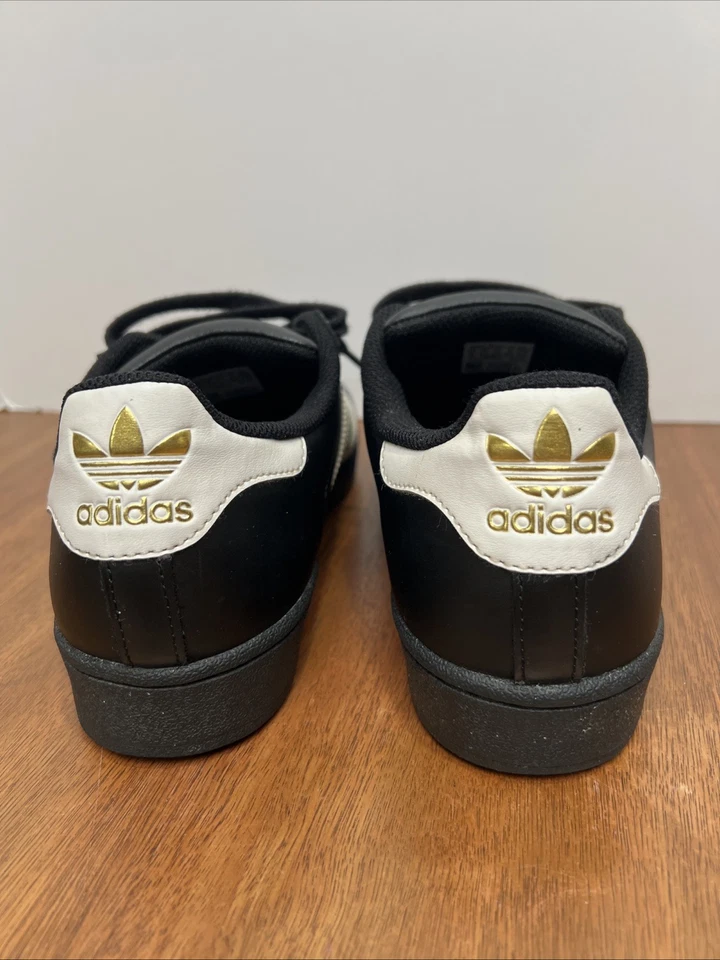 Size 9 Women - Adidas Superstar Core Black White Gold B9397 Date 09/16 - Image 4 of 4