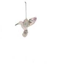 Kurt Adler Sequin Clear Iridescent Hummingbird Christmas Ornament 3.5" Cottage