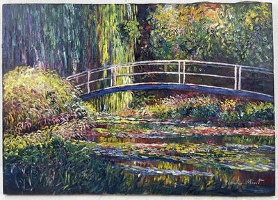 #ad Claude Monet Oil On Canvas Handmade signed and stamped $399.99