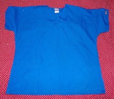 CHEROKEE WORKWEAR WOMENS SIZE L ROYAL BLUE SCRUB TOP STYLE 4700
