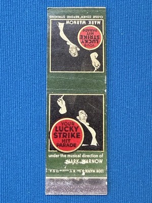 Lucky Strike Cigarettes Hit Parade Mark Warnow VTG Matchbook Cover Lt#2033