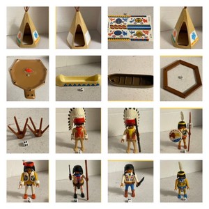 Playmobil Indian Teepee Headdress Peacepipe Shields Canoe 3839 3396 3870 5247