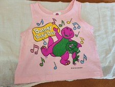 Barney Baby Bop 1992 Vintage Pink Tank Shirt Size 4