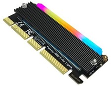 M.2 PCIe NVMe Adapter SSD Expansion Card with RGB Light Bar and Aluminum