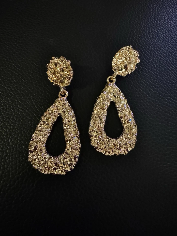 Brincos femininos estilo pendente folheados a ouro rosa ouro rosa 14k - Imagem 2 de 3